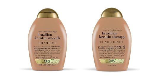 OGX Ever-straightening + Brazillian Keratin Therapy Shampoo and Conditioner 13 Oz, 2 Bottle Set Beauty & Personal Care OGX