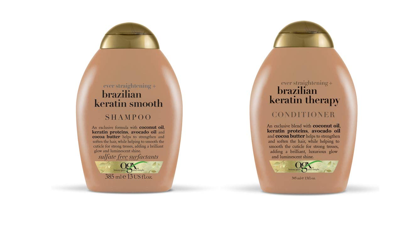 OGX Ever-straightening + Brazillian Keratin Therapy Shampoo and Conditioner 13 Oz, 2 Bottle Set Beauty & Personal Care OGX