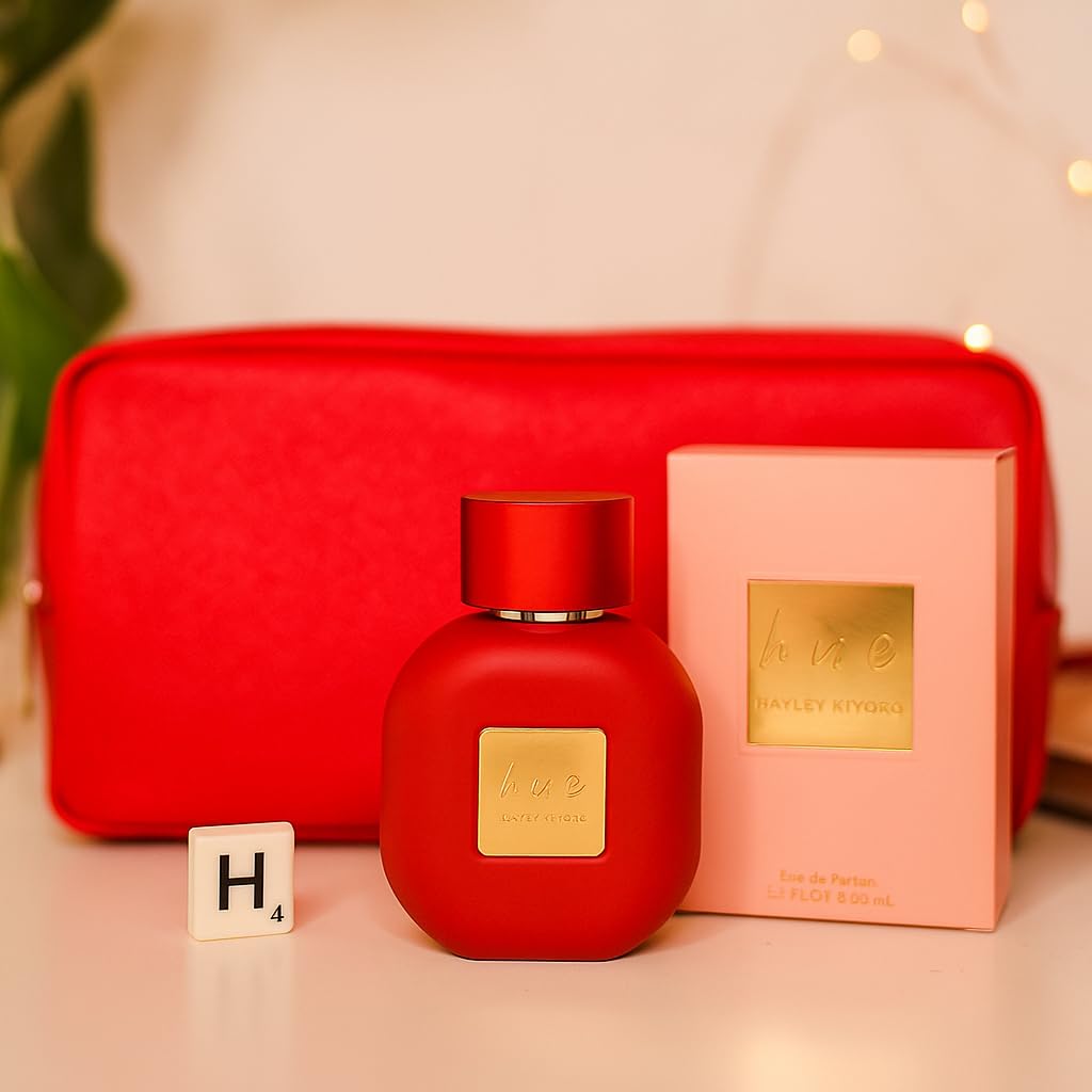 Hayley Kiyoko HUE Eau De Parfum Gift Set - 2.2 oz EDP Spray + Red Toiletry Bag | Luxury Women’s Fragrance, Long-Lasting Floral Scent, Gift for Her Beauty & Personal Care Hayley Kiyoko