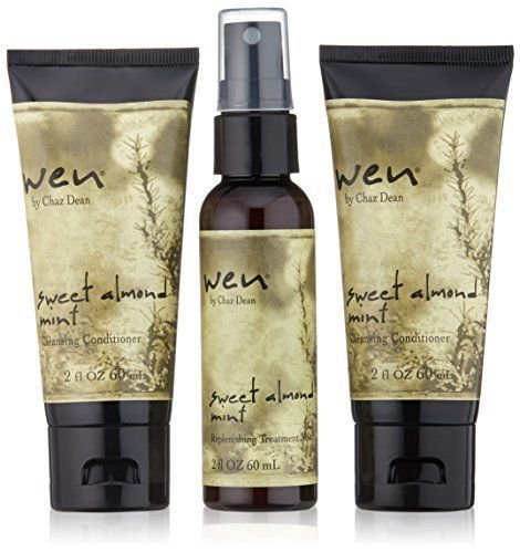 Wen Sweet Almond Mint Cleansing Conditioner Travel Kit w/Replenishing Treatment Mist Beauty & Personal Care Chaz Dean Studio
