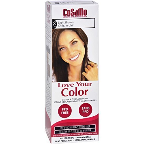 Cosamo Love Your Color, No Ammonia, No Peroxide Hair Color, #755 Light Brown (Pack of 6) Beauty & Personal Care Cosamo Color Your Hair