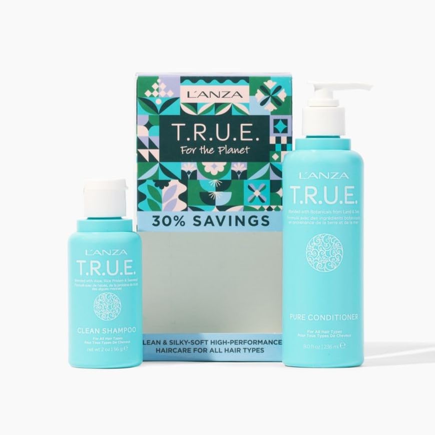 L'ANZA T.R.U.E. Duo Hair Kit, Clean Shampoo & Pure Conditioner, Anti Frizz, Fragrance & Paraben Free, Vegan & Cruelty Free Shampoo and Conditioner Beauty & Personal Care L’ANZA