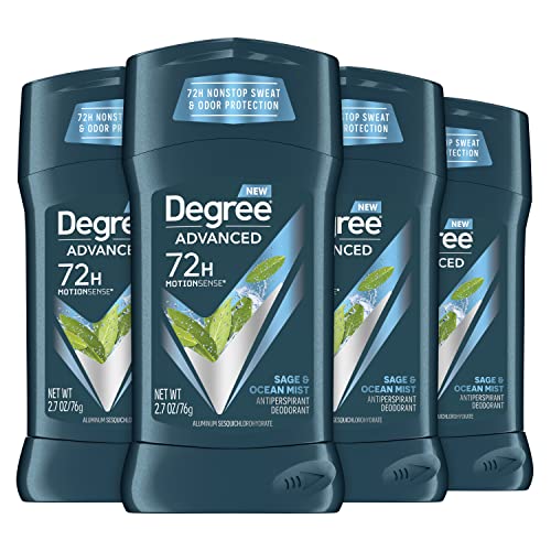 Degree Men Advanced Antiperspirant Deodorant 4 Count Sage & Ocean Mist 72-Hour Sweat & Odor Protection Deodorant for Men with Motionsense Technology Beauty and Personal Care Degree