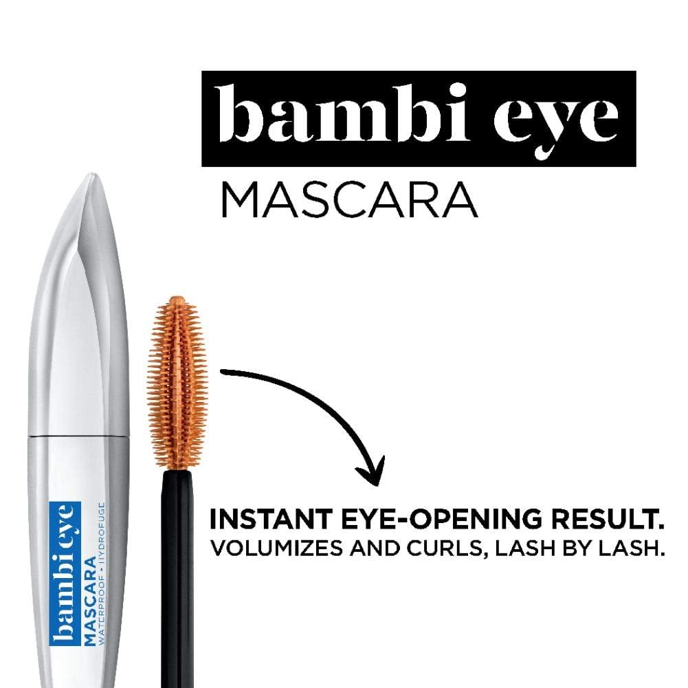 L'Oreal Paris Bambi Eye Mascara, Lasting Volume, Length & Lift, Doe-Eye Definition, No Clumping or Smudging, Waterproof, Black, 0.21 fl. oz. Beauty & Personal Care L'Oreal Paris