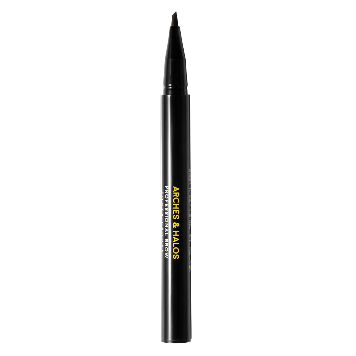 Arches and Halos Angled Bristle Tip Waterproof Brow Pen - Water Based and Smudge Proof Eyebrow Pencil - Extended Wear - Charcoal - 0.051 oz