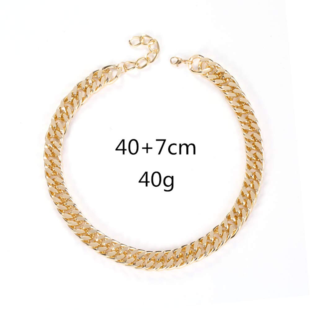 RELOVET Chunky Necklace Choker Link Curb Chain Chic Gold for Women Fashion Gift for Her Beauty & Personal Care RELOVET