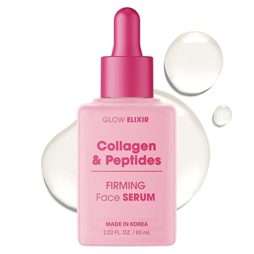 Glow Elixir Collagen & Peptides Face Serum - Firming & Wrinkle Serum for Skin Repair, Fine Lines & Deep Wrinkle Treatment - Dermatologist Tested Anti Beauty & Personal Care Glow Elixir