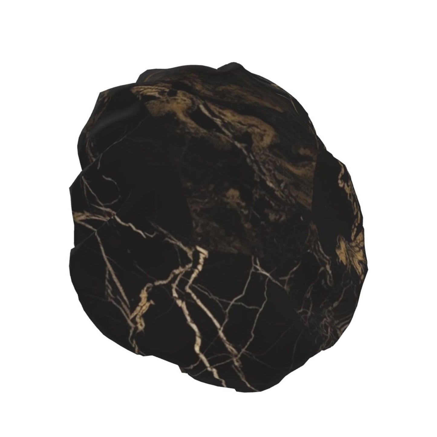 Gold Black Marble Shower Cap for Women Men Large Reusable Shower Bonnet Double-Layer Waterproof Bath Caps Elastic Band Hair Hat for All Hairstyles Beauty and Personal Care BWLHJKE