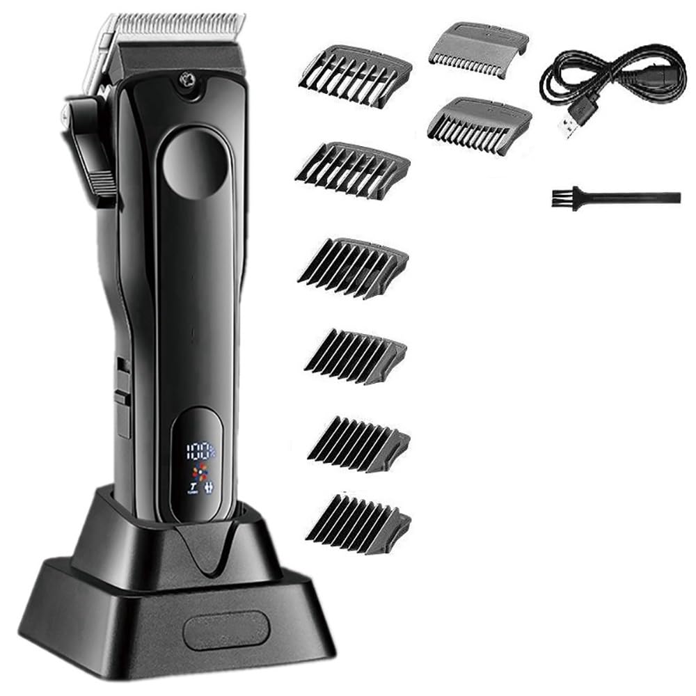 GLESVOWIO Pro Hair Clipper Rechargeable Trimmer for Men Cordless Professional Beard Electric Cutting Machine Two Motor Speed Beauty and Personal Care GLESVOWIO