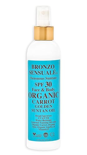 Bronzo Sensuale SPF 30 Sunscreen Protective Golden Tanning Organic Carrot Oil 8.5 Ounces Beauty & Personal Care BRONZO SENSUALE