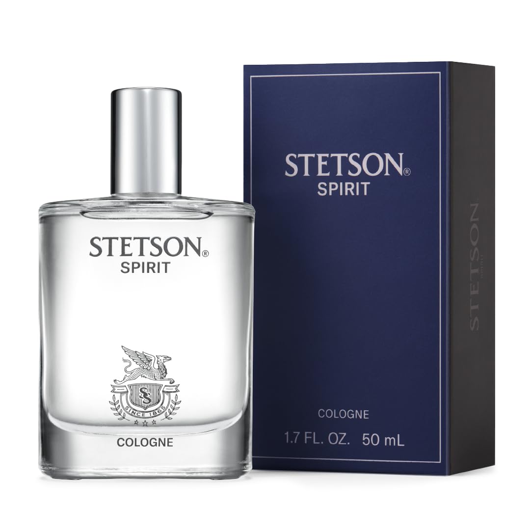 Stetson Spirit - Cologne Spray for Men - Woody, Earthy, and Casual Aroma with Fragrance Notes of Mandarin Leaf, Clary Sage, and Warm Amber- 1.7 Fl Oz Beauty & Personal Care Stetson