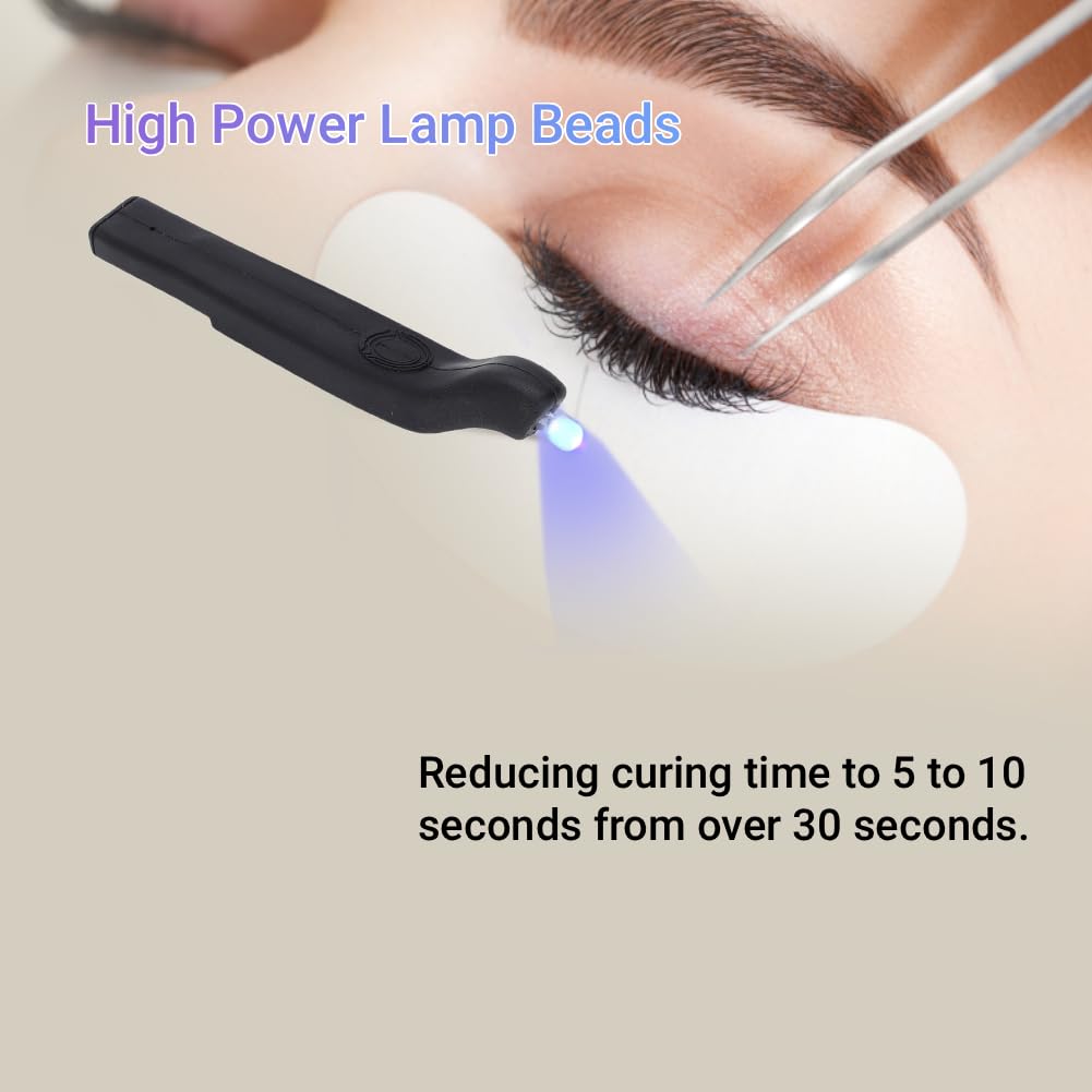 ASHATA Tweezer Light, Eyelash Tweezers Lamp, Mini Gel Curing Light Silicone Cordless Portable Handheld Lash Extension Lamp for Nail Art, Without Beauty and Personal Care ASHATA