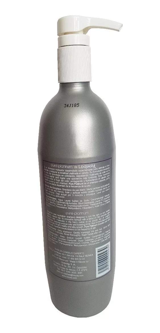Loquay Matizador PURE PLATINUM Premier Color Gloss Shampoo Mechas Platina 1L/ Net Wt 33.8 oz