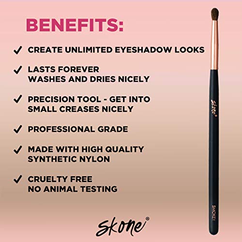 Skone Cosmetics | Professional Grade Makeup Brush | Eye Shadow | Eyebrows | Primer | Smudger | Nylon Brush (Smokey Brush) Beauty & Personal Care Skone