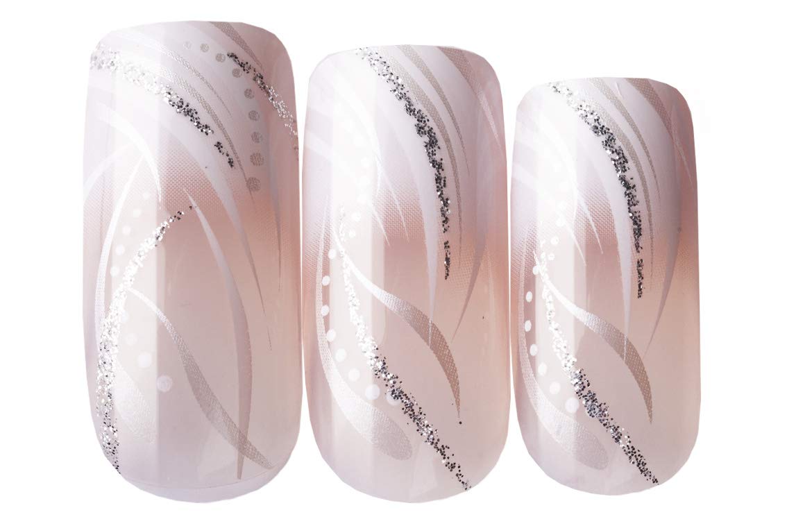 Gold Finger False Nails Gel Glam Design Full Cover Fake Nails, Long Length (2 PACK) Beauty & Personal Care Goldfinger