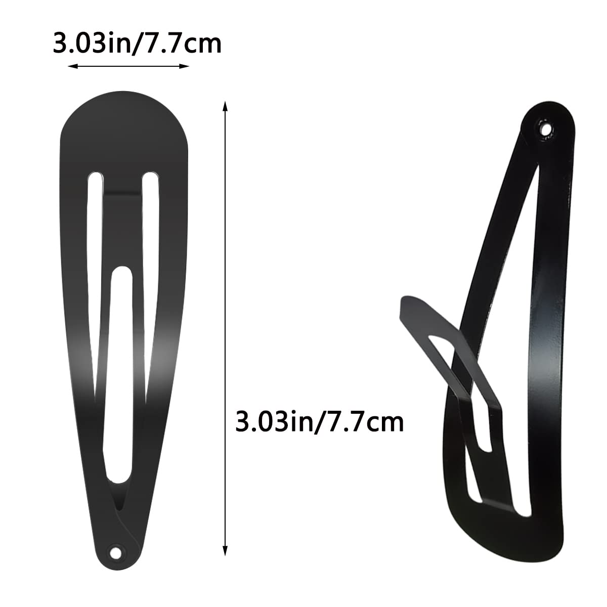 30 Pcs Snap Hair Clips, 3.1 Inch Big Size Barrettes Women No Slip Metal Snap Hair Clips Large Hair Pins(Black) Beauty & Personal Care yuntop