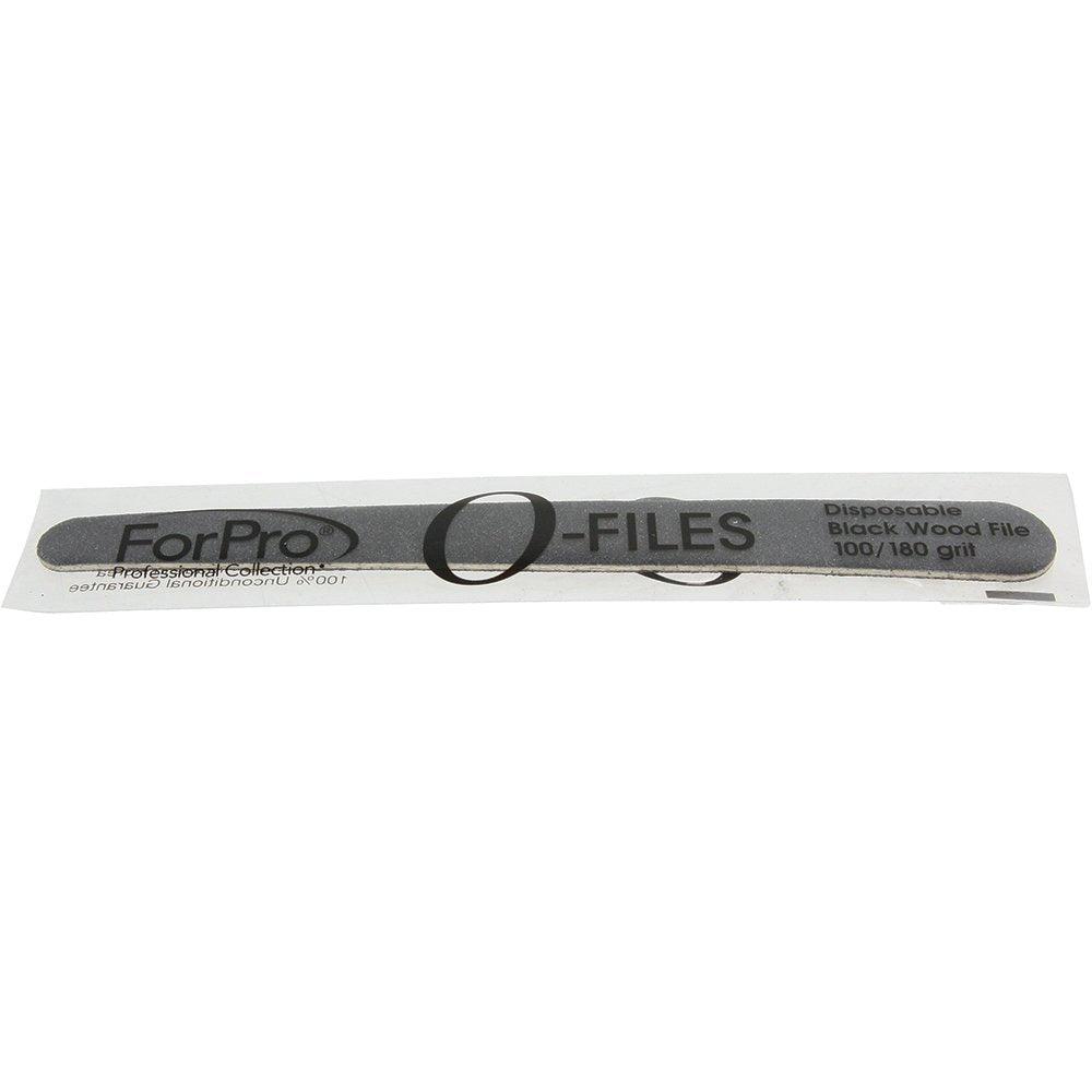 ForPro Professional Collection O-Files Wood Boards, Black, 100/180 Grit, Manicure & Pedicure Nail Files, 6” L x .75“ W, 100-Count Beauty & Personal Care ForPro Professional Collection