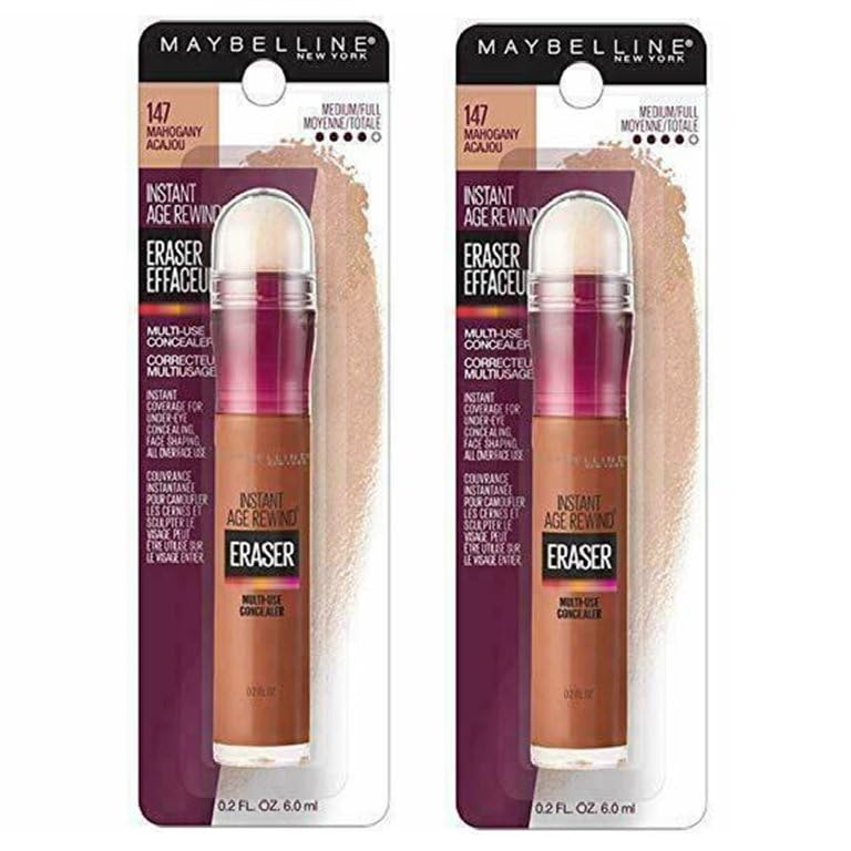 Pack of 2 Maybelline New York Instant Age Rewind Instant Eraser Multi-Use Concealer, Mahogany # 147 Beauty & Personal Care MAYBELLINE