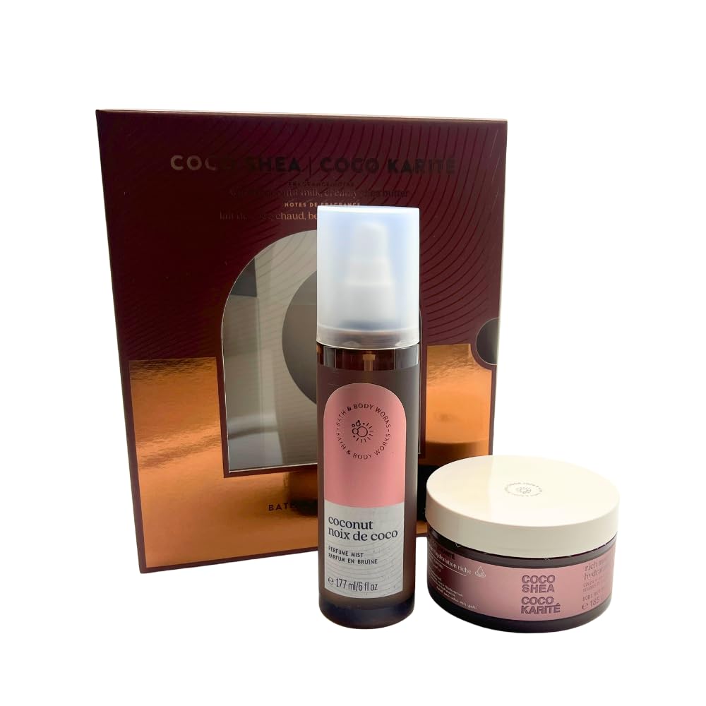 Bath & Body Works COCO SHEA COCO KARITÉ Fragrance Mist & Body Butter 2-piece Gift Set with a Red Bow for Holidays - Limited Edition Beauty and Personal Care Bath & Body Works