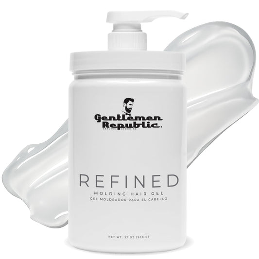 Gentlemen Republic 32oz Refined Hair Gel with Pump for Men - Premium Gel For Men Humidity Resistant & Alcohol-Free - All Day Shine and Hold for All Beauty & Personal Care Gentlemen Republic