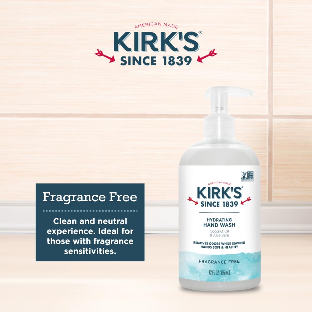Kirk's Hydrating Hand Wash - Made with Coconut Oil and Aloe Vera, With Odor Neutralizing Technology To Help Eliminate Odors, Non-GMO, Vegan, Fragrance Beauty & Personal Care Kirk's