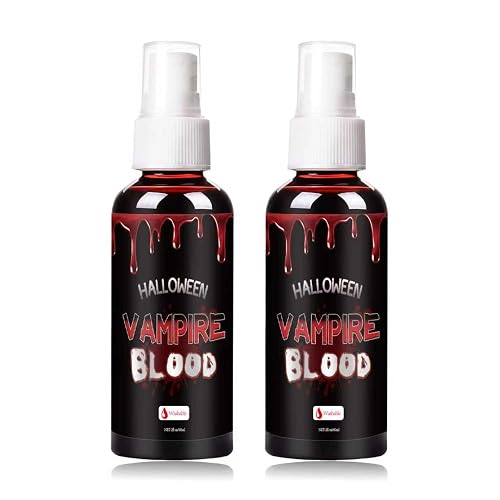 Halloween Fake Blood Spray, Blood Splatter Fake Blood Washable, Fake Blood for Clothes and Zombie Monster Vampire Clown, Cosplay Party Makeup, 2PCS Beauty & Personal Care Js2U ZW