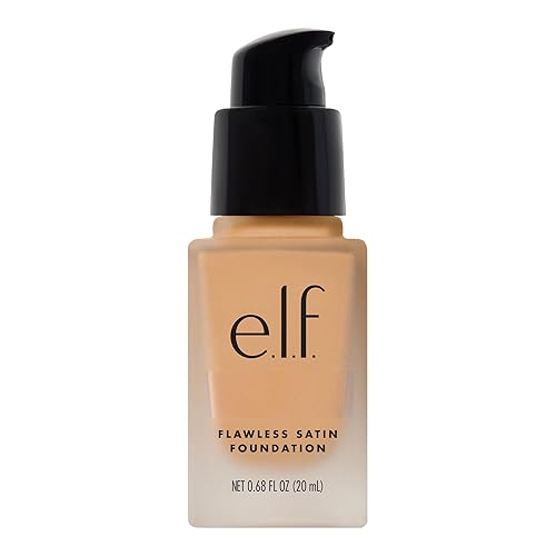e.l.f. Flawless Satin Foundation, Lightweight & Medium Coverage, Semi-Matte Finish, Vegan , Toffee, 0.68 Fl Oz (20mL) Beauty & Personal Care e.l.f.