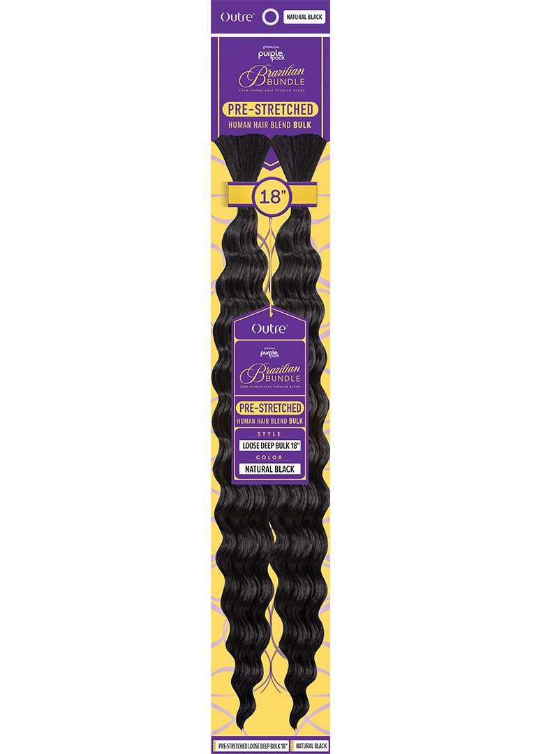 Outre Purple Pack Brazilian Bundle - Prestretched Loose Deep Bulk 18" (DR425)