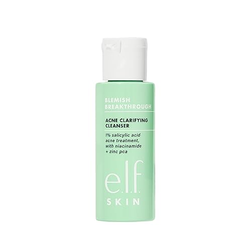 e.l.f. SKIN Blemish Breakthrough Clarifying Cleanser Mini, Gel Cleanser For Removing Makeup, Controlling Oil & Clarifying Pores, 1% Salicylic Acid Beauty & Personal Care e.l.f.