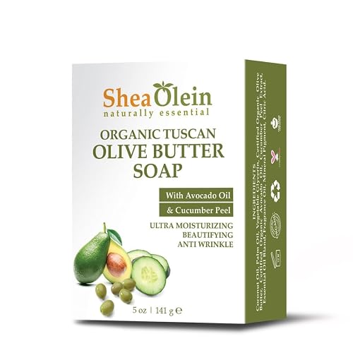 SheaOlein naturally essential Organic TUSCAN OLIVE BUTTER SOAP with Avocado Oil & Cucumber Extract 5 oz Bar (Pack Of Six) Beauty & Personal Care SheaOlein Naturally Essential