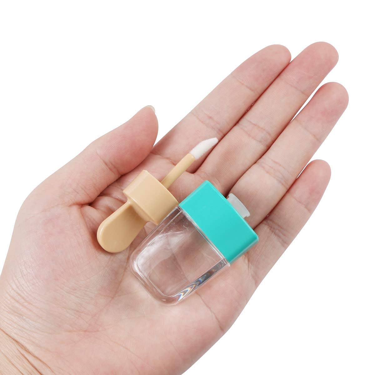 JOLLYSTYLE 15PCS Lip Gloss Tubes - Pink Green Blue Ice Cream Shape Lip Gloss Containers Empty - Refillable Clear Lipgloss/Lip Balm Containers Beauty & Personal Care JOLLYSTYLE