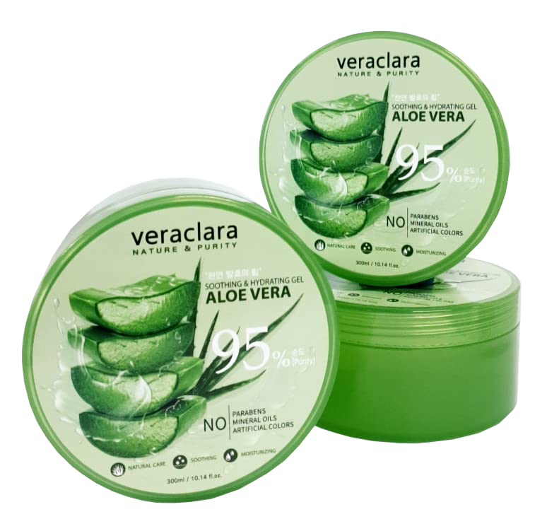 Veraclara]New Soothing Moisture Aloe Vera Gel 95 Percent(Purity) Korean Cosmetics (1) Beauty & Personal Care Veraclara