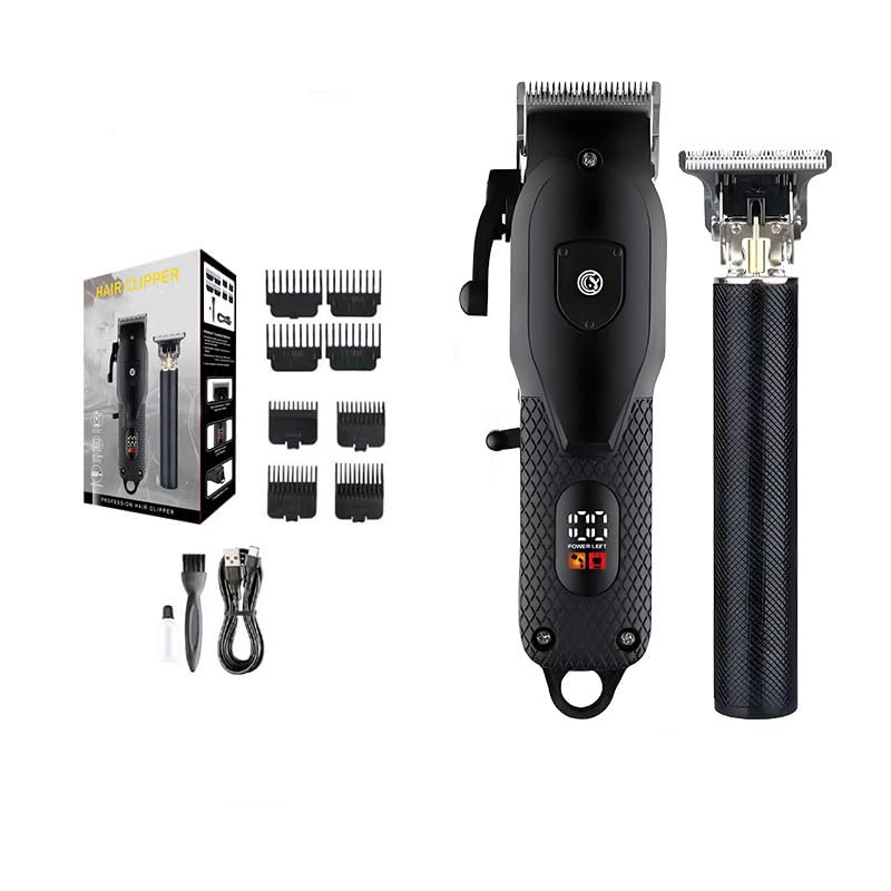 Professional Hair Clippers Set for Men, Cordless Trimmers Kit with LED Display,8 Limit Combs, Electric Beards Trimmer Haircut Grooming Gift for Women Beauty and Personal Care QDKVTNDJZ
