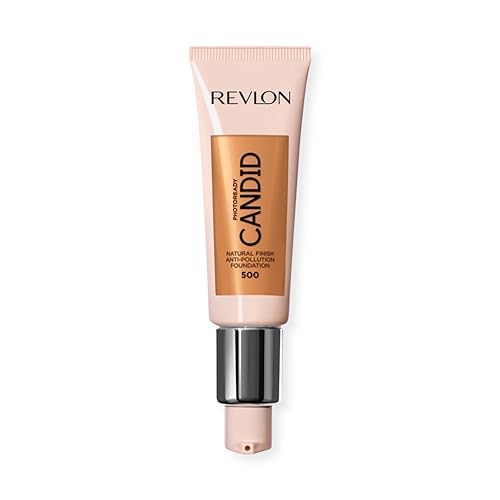 Revlon PhotoReady Candid Natural Finish Foundation, with Anti-Pollution, Antioxidant, Anti-Blue Light Ingredients, 500 Almond, 0.75 fl. oz. Beauty & Personal Care REVLON
