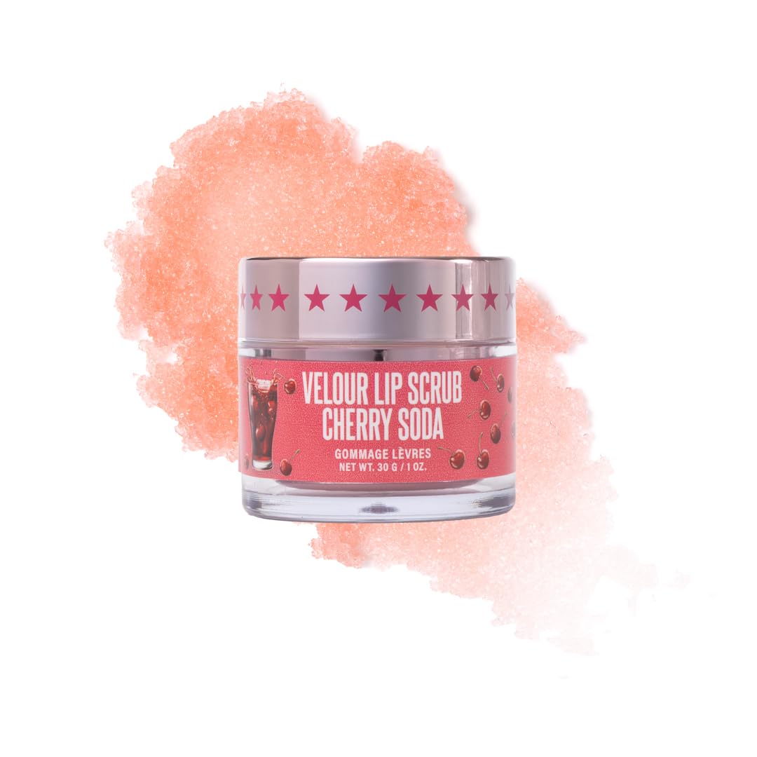 Jeffree Star Cosmetics Velour Lip Scrub, Exfoliating Sugar Lip Treatment, Cruelty-Free & Vegan, 30 G / 1 oz. (Cherry Soda) Beauty & Personal Care Jeffree Star
