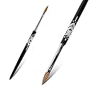 BQAN 3D Kolinsky Nail Art Brush 1Pc #4, Professional nail brushes for acrylic application, Natural Wooden Handle with Rhinestone Design Beauty & Personal Care BQAN