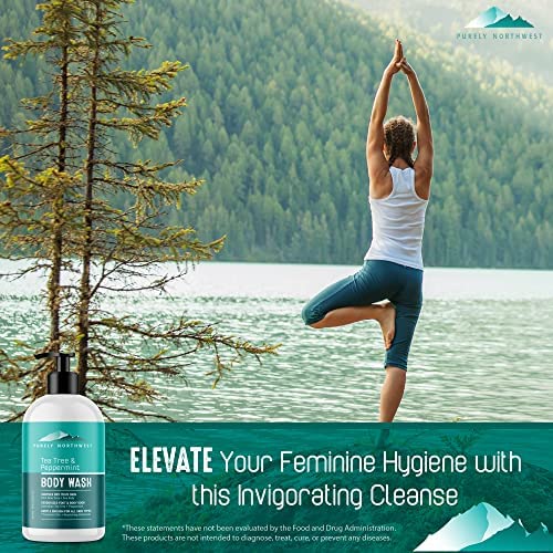 Purely Northwest Tea Tree Body Wash for Men and Women - Natural Tea Tree Oil Body Cleanser for Odor, Skin Irritations, Hydrating Shower Gel Beauty & Personal Care Purely Northwest