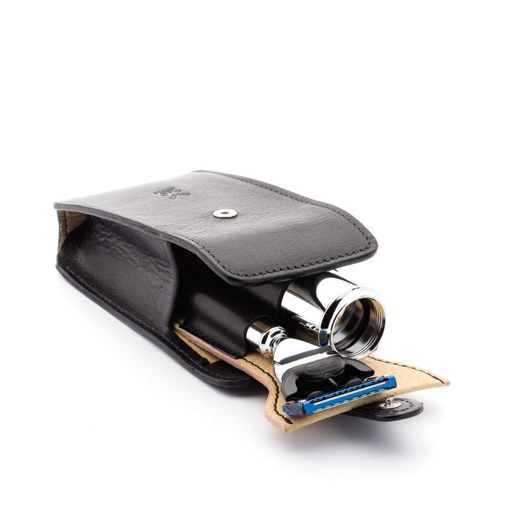 MÜHLE Travel Florentine Leather Silvertip Fibre 5-Blade Razor Luxury Shaving Kit Beauty and Personal Care MÜHLE