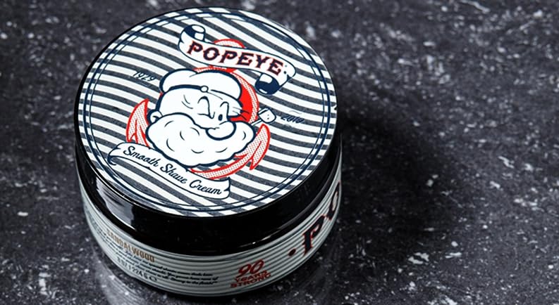 Popeye Shaving Co Shave Cream for Men Suitable for Sensitive Skin, Smooth Shaving Experience for Razor Burn and Prevent Irritation, Sandalwood Scent Beauty and Personal Care Razor MD
