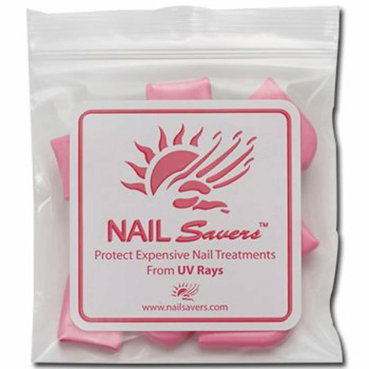 Nail Savers 10 Finger Tips, Pink, Nail Protection, UV/Tanning Beds, 1 Bag