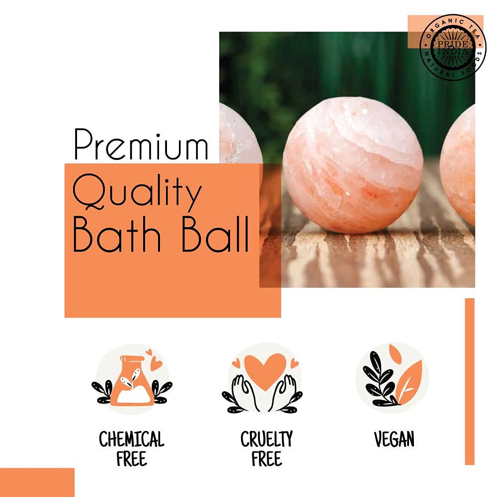 Pink Salt Crystal Accessories (Pink Salt Crystal Bath Ball - Round Shape) Beauty and Personal Care Pride Of India