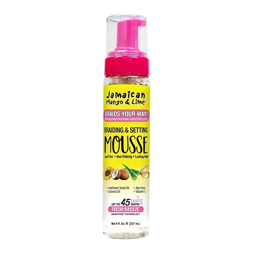 Jamaican Mango & Lime Braids Your Way Braid & Setting Mousse - Styling Mousse for Braids, Locs & Twists - Long-Lasting Hold, Frizz Control & Shine Beauty & Personal Care Jamaican Mango & Lime
