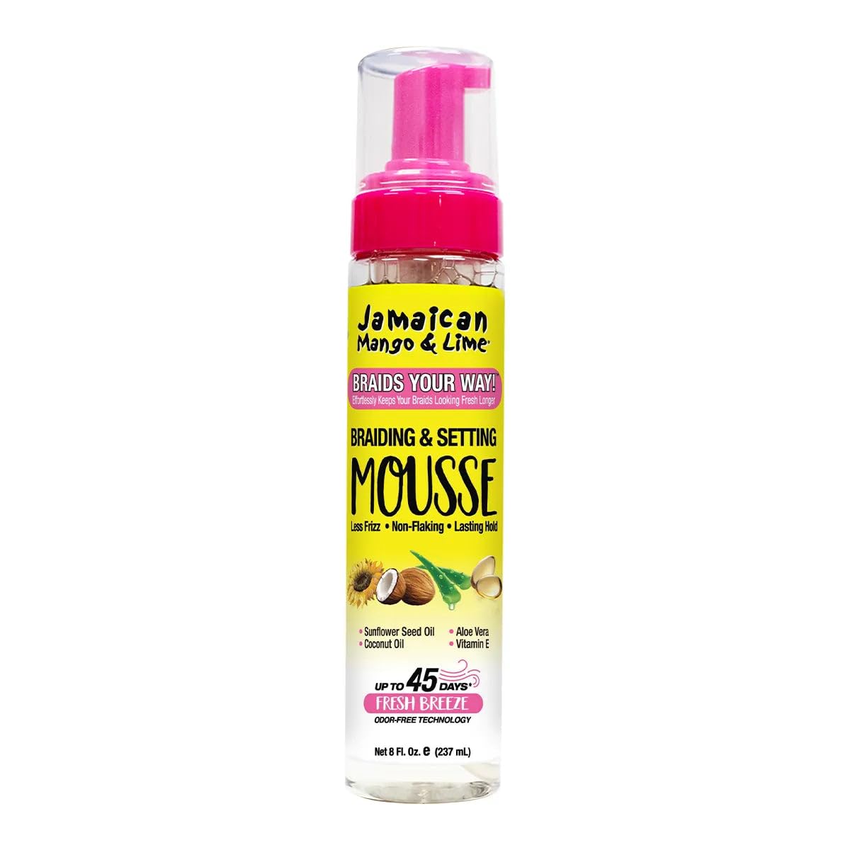 Jamaican Mango & Lime Braids Your Way Braid & Setting Mousse - Styling Mousse for Braids, Locs & Twists - Long-Lasting Hold, Frizz Control & Shine Beauty & Personal Care Jamaican Mango & Lime