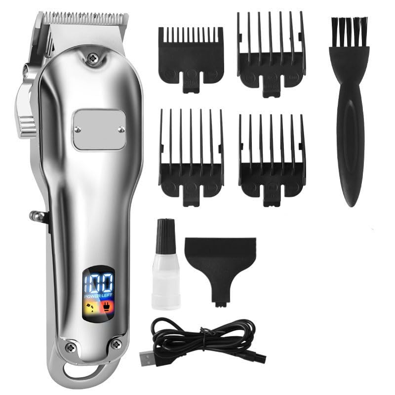 Hair Clipper for Men Professional Electric Cutting & Trimmers Set with 6000RPM Powerful Motor & LCD Display Mens Cordless Grooming Kit Barbers Haircut Beauty and Personal Care GLESVOWIO