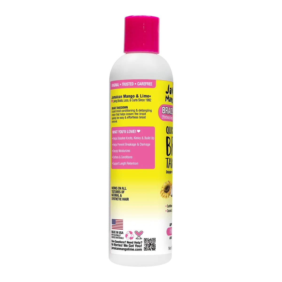Jamaican Mango & Lime Braids Your Way Quick & Easy Braid Takedown Lotion - Detangling & Braid Removal Softens Knots, Reduces Breakage, Moisturizes Beauty & Personal Care Jamaican Mango & Lime