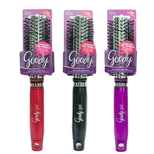 GOODY Gelous Grip Round Brush, Black, Purple or Red, 1CT (Color Will Vary) Beauty & Personal Care GOODY