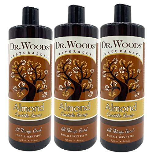Dr. Woods Pure Almond Oil Liquid Castile Soap - Natural Cleansing for Face, Hands, and Body, for Men and Women - 32 Fl Oz, Pack of 3 Beauty & Personal Care Dr. Woods