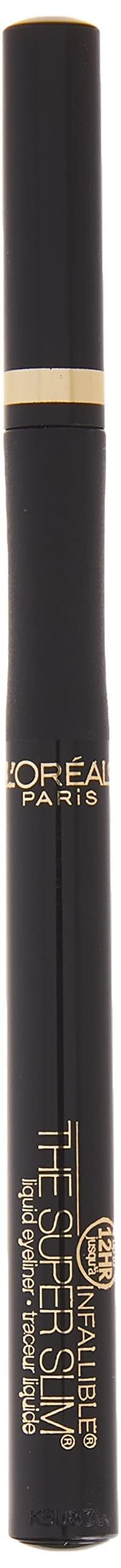L'Oreal Paris Makeup Infallible Super Slim Long-Lasting Liquid Eyeliner, Ultra-Fine Felt Tip, Quick Drying Formula, Glides on Smoothly, Black, Pack Beauty & Personal Care L'Oreal Paris