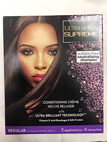Ultra Sheen Supreme Conditioning Creme No Lye Relaxer with Ultra Brilliant Technology New Sulfate Neutralizing Shampoo Vitamin E Anti Breakage & Silk