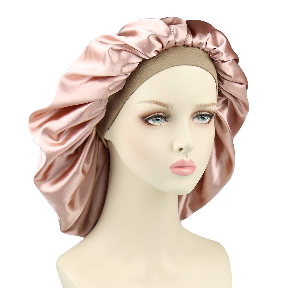Night Cap Satin Hair Bonnet Sleeping Hat for Women Coral Red Beauty and Personal Care Alnorm